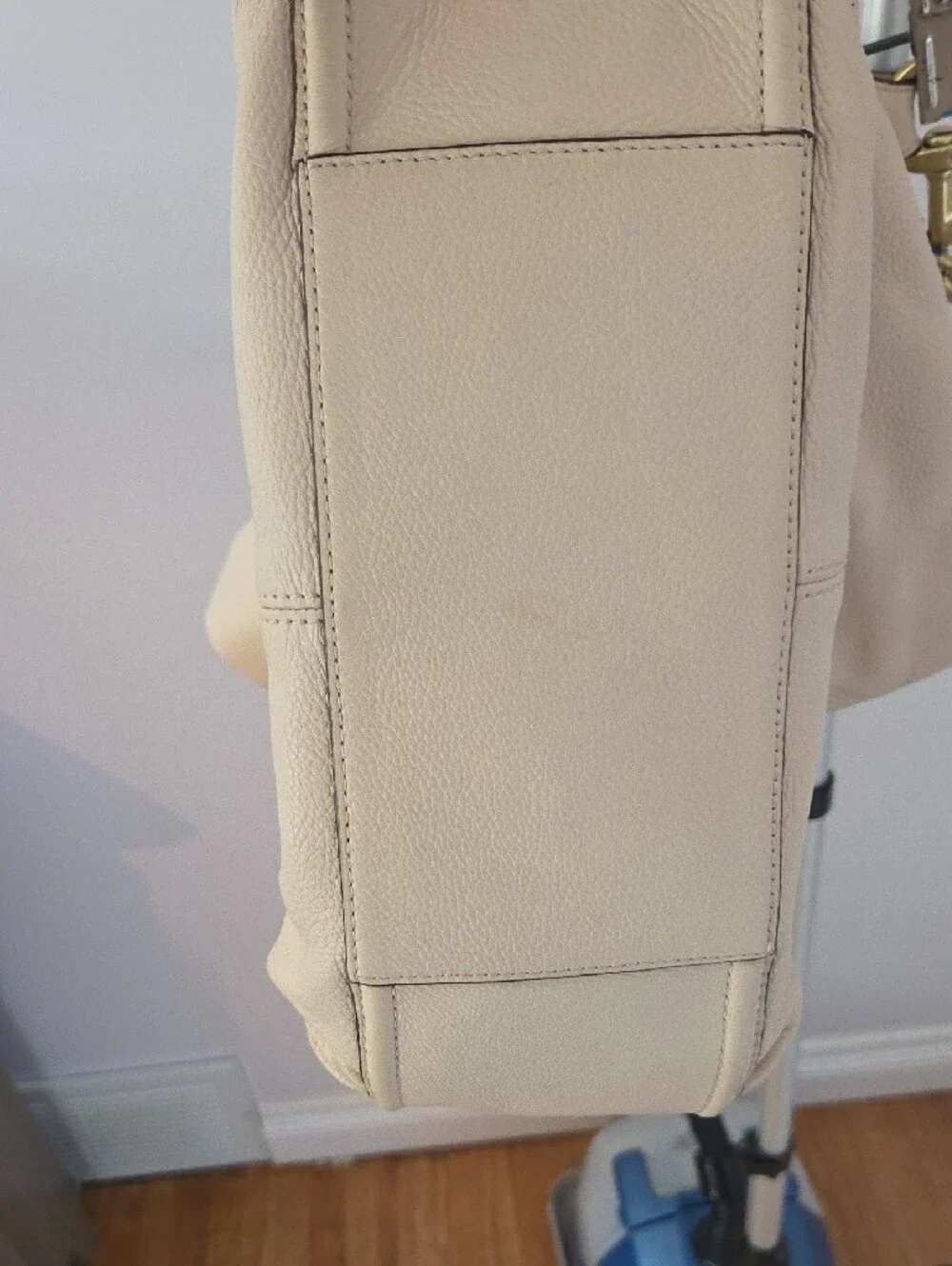 Coach Cream Pebbled Leather Hobo with Tassel and Gold Hardware